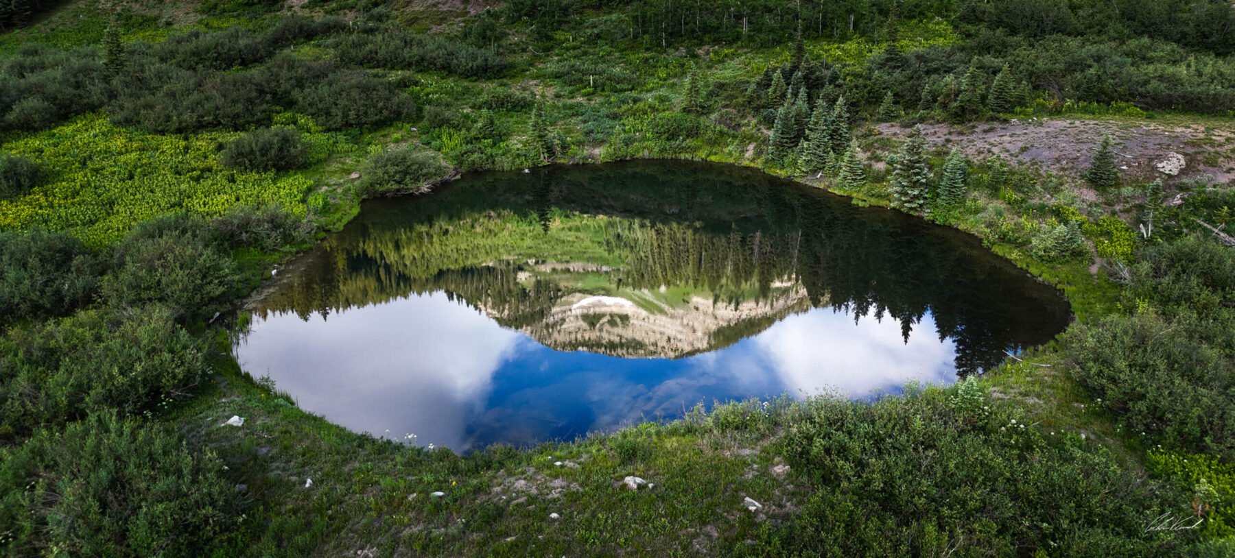 Aerial view of a mountain landscape